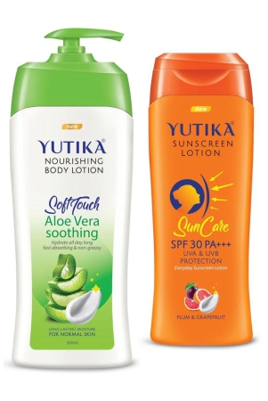 yuthika-aloe-vera-body-lotion-500ml-and-sunscreen-lotion-spf-30-pa-with-uva-uvb-protection-300ml