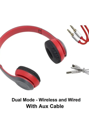 ugpro-ugp-47-dual-mode-35-mm-bluetooth-headphone-over-ear-6-hours-playback-adjustable-length-ipx4splash-sweat-proof-red