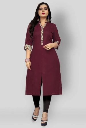 rangrasiya-maroon-cotton-blend-womens-front-slit-kurti-pack-of-1-5xl