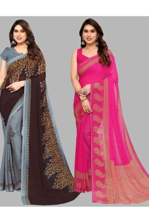 kashvi-sarees-georgette-printed-saree-with-blouse-piece-multicolour-pack-of-2-multicolour