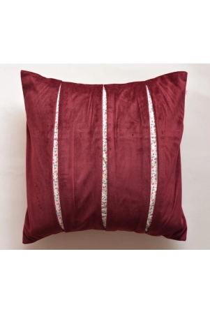 designer-pleated-pattern-velvet-cotton-printed-cushion-cover-maroon-16x16-size