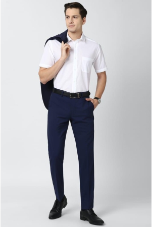 Men White Regular Fit Formal Half Sleeves Formal Shirt