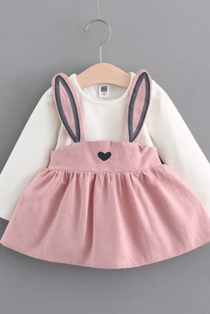 Rabbit Ears Girls Dress-Pink / 1 to 2 Years