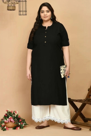 prettyplus-by-desinoorcom-rayon-solid-straight-womens-kurti-black-pack-of-1-none