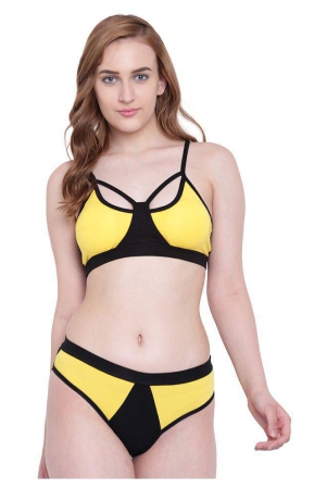 La Intimo Spandex Yellow Beach Dresses - L