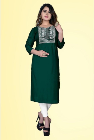 haya-fashion-green-rayon-womens-straight-kurti-pack-of-1-none