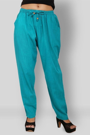 lee-moda-turquoise-cotton-regular-fit-womens-casual-pants-pack-of-1-free-size