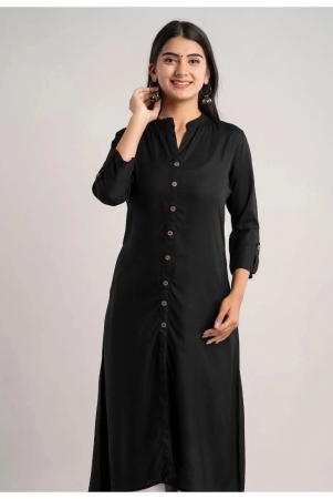 mauka-black-rayon-womens-front-slit-kurti-pack-of-1-none