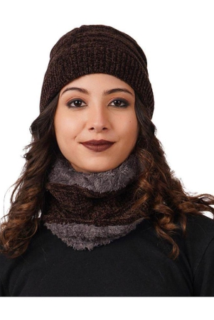 penyan-brown-velvet-womens-cap-pack-of-1-brown