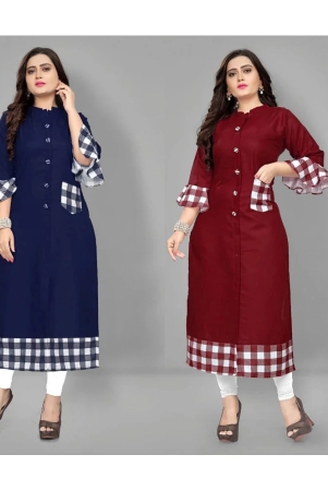 lerkiza-multicolor-cotton-womens-straight-kurti-pack-of-2-none