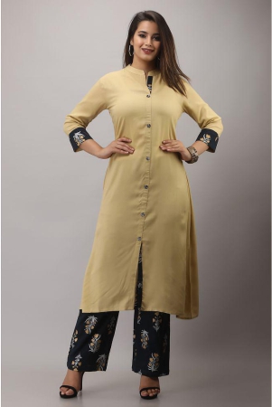 mauka-rayon-solid-kurti-with-palazzo-womens-stitched-salwar-suit-beige-pack-of-1-none