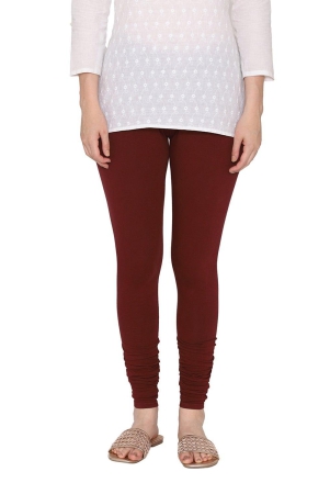 Women's Cotton Churidar leggings (Free Size)- Dark Maroon