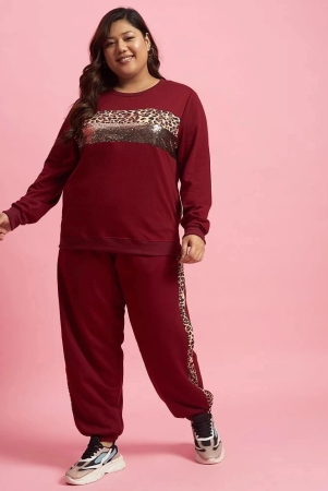 austivo-maroon-embellished-joggers-top-set-none