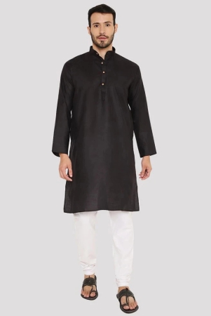 maharaja-black-cotton-regular-fit-mens-kurta-pyjama-set-pack-of-1-none