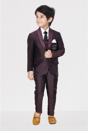 dkgf-fashion-wine-polyester-boys-suit-pack-of-1-none