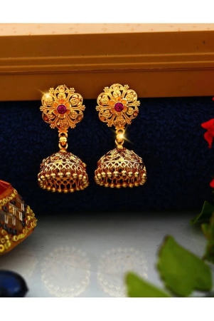 vivastri-golden-jhumki-earrings-pack-of-1-golden