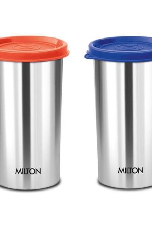 milton-stainless-steel-tumbler-with-lid-set-of-2-415-ml-each-assorted-lid-color-may-vary-office-gym-yoga-home-kitchen-hiking-treking-travel-tumbler-assorted