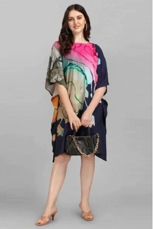 multicolor-short-kaftan-dress