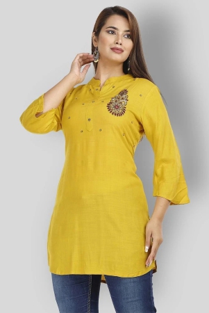 jc4u-yellow-rayon-womens-straight-kurti-m