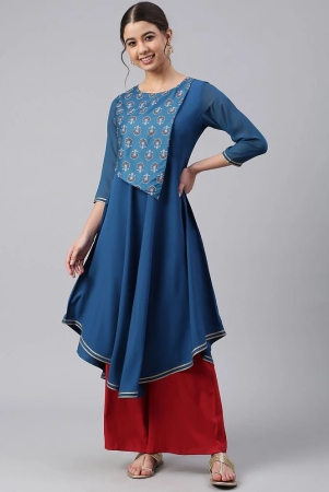 janasya-blue-crepe-womens-asymmetrical-kurti-pack-of-1-none