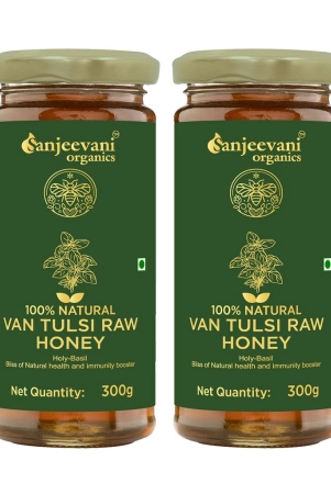 sanjeevani-organics-van-tulsi-raw-honey-100-natural-honey-300g-pack-of-2-premium-quality-processed-honey-for-freshness-and-flavor