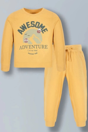 plum-tree-pack-of-1-boys-cotton-t-shirt-trackpants-mustard-none