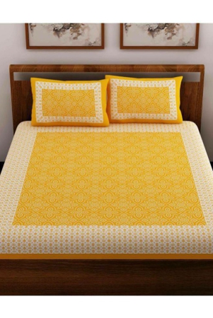 frionkandy-cotton-ethnic-printed-queen-bedsheet-with-2-pillow-covers-yellow-yellow