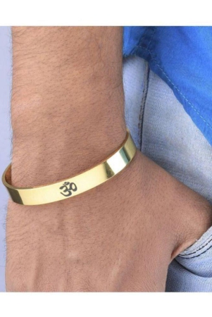 paystore-gold-plated-stylish-bracelet-adjustable-om-design-kada-for-men-none