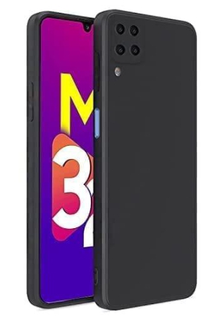 Winble Samsung Galaxy M32 Back Cover Case Liquid Silicone (Black )