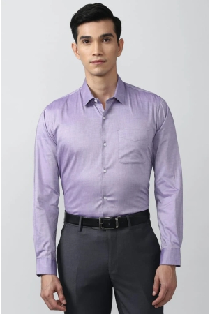 Men Purple Regular Fit Formal Full Sleeves Formal Shirt