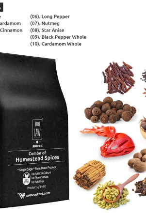 gift-pack-of-kerala-spices-cardamom-black-pepper-cinnamon-clove-nutmeg-mace-star-anise-long-pepper-black-cardamom-nutmeg-whole-allspice-50-gm