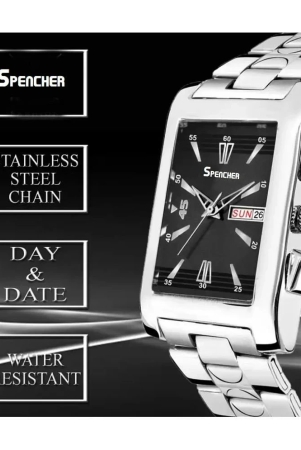 spencher Silver Stainless Steel Analog Mens Watch