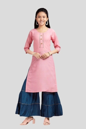 aarika-peach-cotton-girls-kurta-and-sharara-set-pack-of-1-none