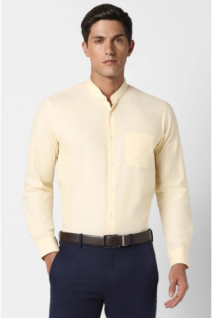 Men Beige Slim Fit Formal Full Sleeves Formal Shirt