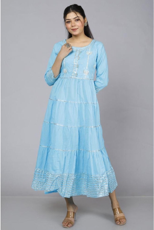 jc4u-light-blue-cotton-blend-womens-fit-flare-dress-pack-of-1-none