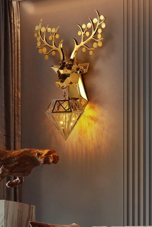 HDC Deer Wall Lamp Art Led European Creative Wall Lamp Bedroom Bedside Lamp - Gold