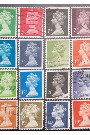 extremely-rare-queen-elizabeth-ii-machin-series-postage-lot-of-16-stamp-uk-1969collectible