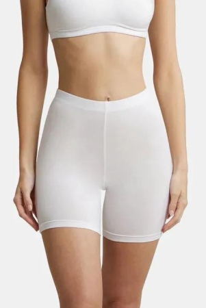 jockey-1529-womens-high-coverage-super-combed-cotton-elastane-stretch-mid-waist-shorties-with-concealed-waistband-m-white