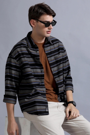 premium-men-shirt-relaxed-fit-yarn-dyed-stripes-pure-cotton-full-sleeve-black-grey-xxl-black-grey-checks