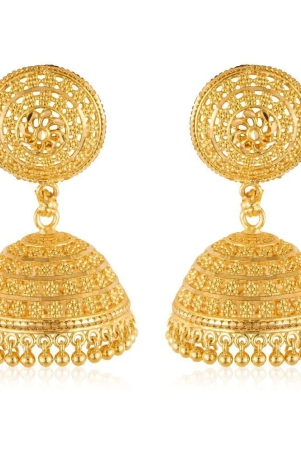 vivastri-golden-jhumki-earrings-pack-of-1-golden