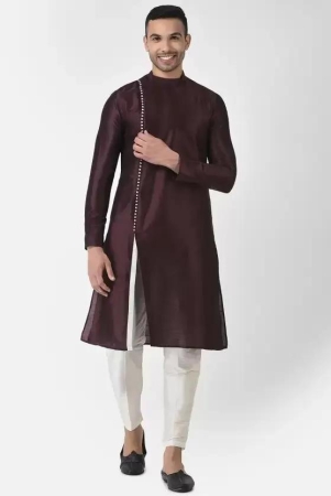 ahbabi-mens-solid-slit-style-dupion-silk-kurta-pyjama-set-maroon-white-s