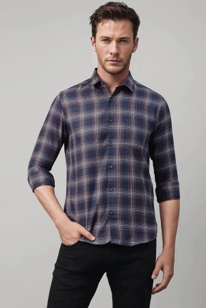 urbanmark-cotton-blend-slim-fit-checks-full-sleeves-mens-casual-shirt-navy-pack-of-1-none