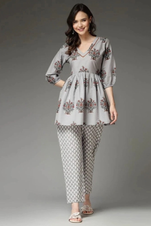 stylum-dark-grey-printed-pant-top-set-none