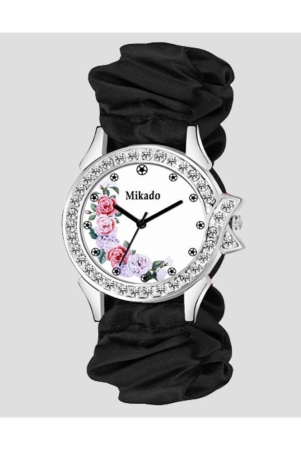 mikado-black-fabric-analog-womens-watch