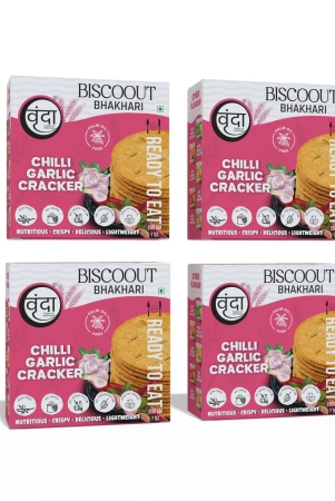 vrunda-palm-oil-free-roasted-bhakhari-chilli-garlic-crackersnacks-pack-of-4-200gm-each