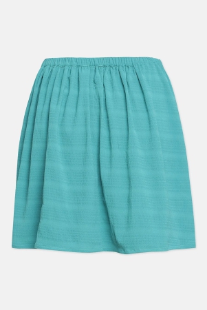 oxolloxo-girls-sea-green-striped-a-line-knee-length-skirt