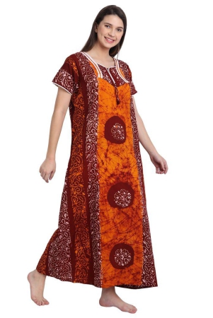 cotton-batik-printed-maxi-nighty-orange