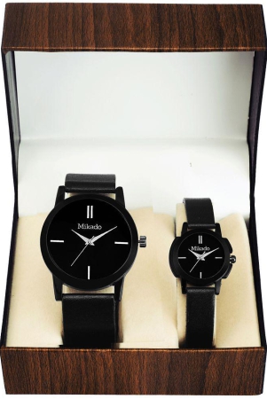 mikado-black-leather-analog-couples-watch