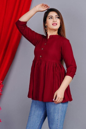 sipet-maroon-rayon-womens-empire-top-pack-of-1-none