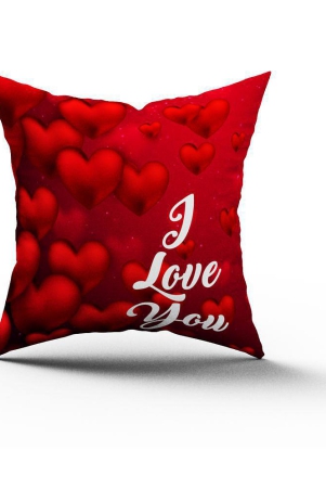 HOMETALES - Red Polyester Gifting Printed Cushion